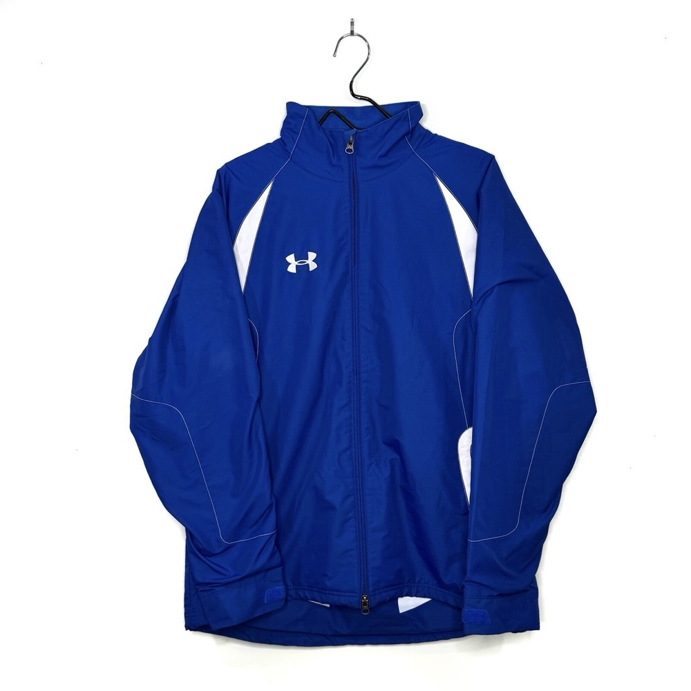 Under Armor Performance Men's Full Zip Rain Jacket Royal‎ Blue Size Large EUC